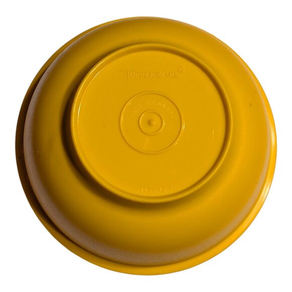VTG Yellow TUPPERWARE Seal N Serve Bowl #1436 w/ Lid 1437-18 Container USA - Picture 5 of 6